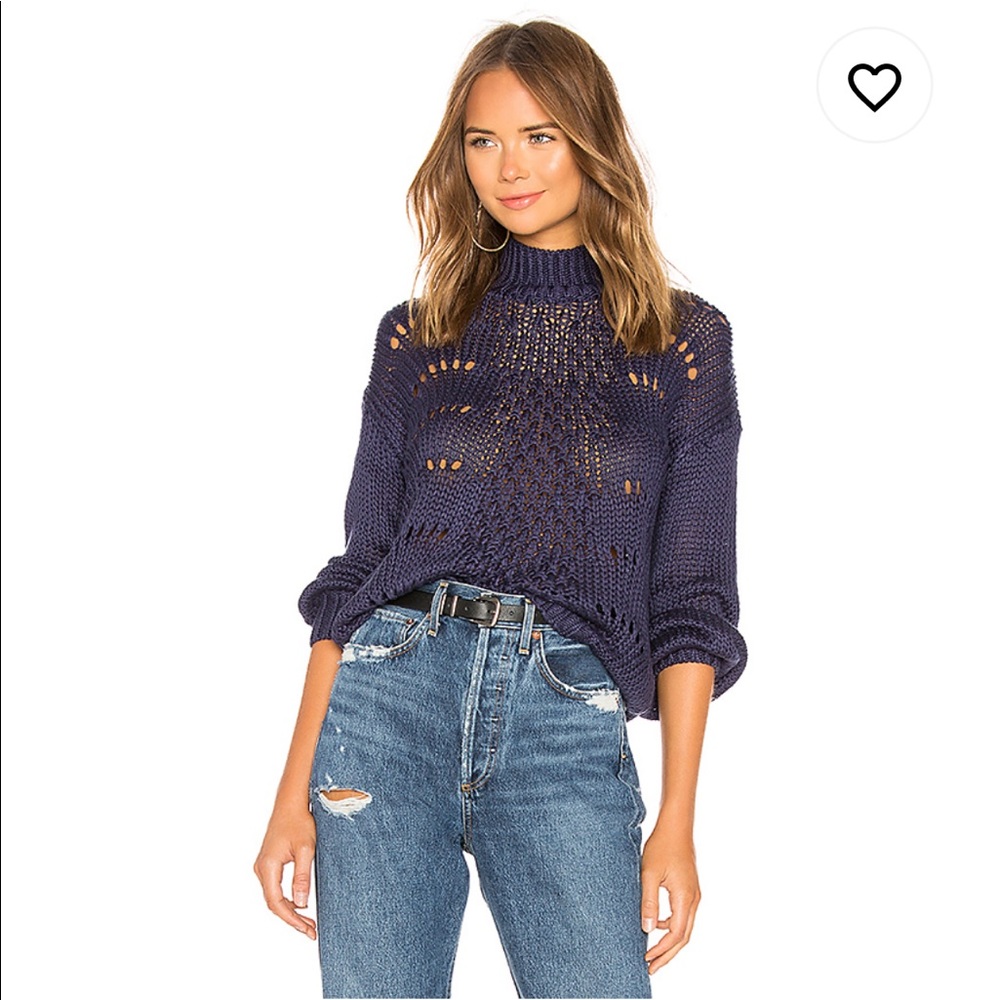 Revolve - Tularosa Open Knit Top in Navy